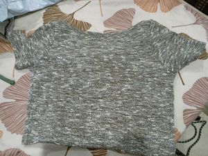 Heathered Knit Crop Top - Casual Chic