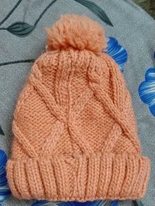 Knitted Beanie Hat with Pom-Pom