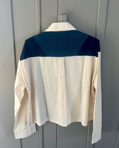 Baggy Fit, Cropped Striped Colorblock Shirt