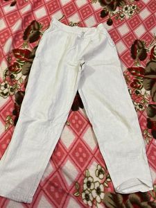 Off White Cotton Pants - Casual Comfort