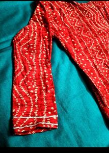 Red Jaipuri Print Straight kurta ❤️