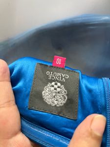 Korean Silk Blue Tube One Piece Having Pockets