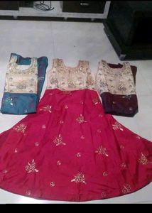 3 color Elegant Ethnic Lehenga Choli Set