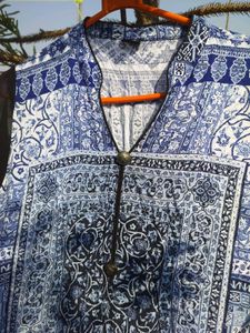 Blue &amp; White Printed Kurti