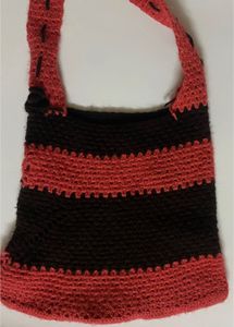 Crochet Striped Hobo Bag