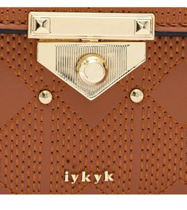 Iykyk Compact Brown Textured Crossbody Sling Bag