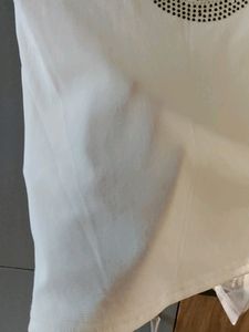 White Sequin Top With Sheer Fabric