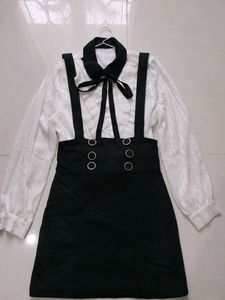 Korean Dungaree Skirt Dress