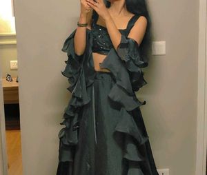 Elegant Ruffled Lehenga Choli Set