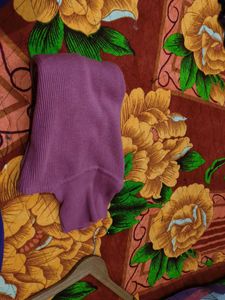 Lilac Turtleneck Ribbed Sweater