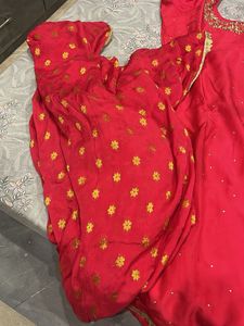 Straight Suit Duptta With Pant Carrot Colour