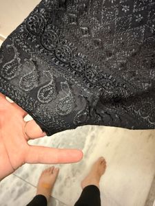 Elegant Black chikankari embroidery short top