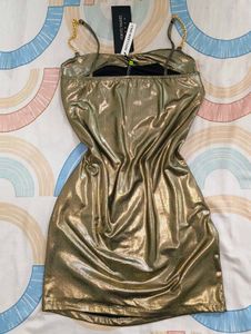 Sparkly Mini Dress with Chain Straps