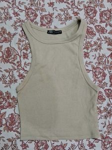 Zara Basic Tank Top beige Size S