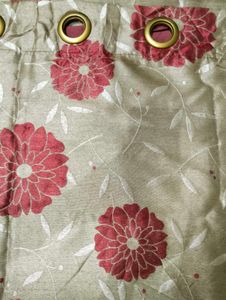 Floral &amp; Solid Curtain Panel Imported