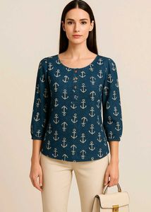 Stylish ,Trending ,Classy Girls Anchor Print Top