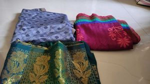 Vintage Blue Bandhani Sari