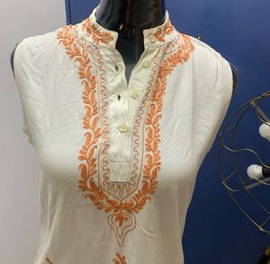 Off-White Kashida Embroidered Sleeveless Top