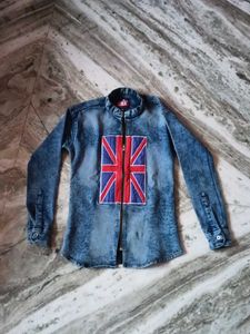 Denim Jacket with UK Flag