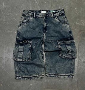Acid Wash Denim Cargo Jorts