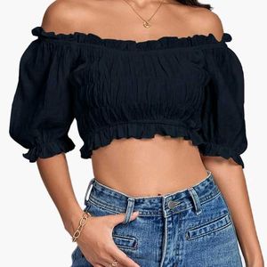 New😍Off-Shoulder Crop Top