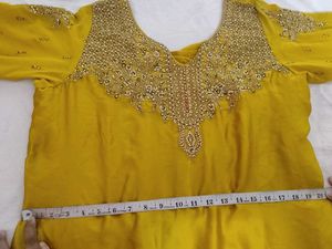 Yellow &amp; Red Salwar Kameez Suit