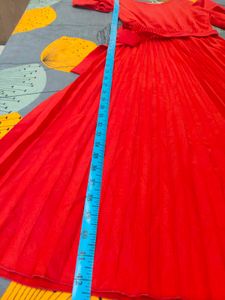 Red Frock With Black Accessories