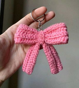 Pink Bow Keychain