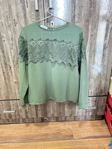 Olive Net Top
