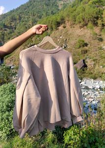 Beige Top With Loose Fit Sleeves