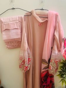 Embroidered Sleeves Kurta Set L Trouser &amp; Dupatta