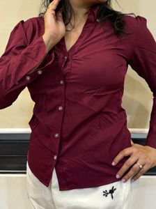Officewear Maroon Soft Shirt