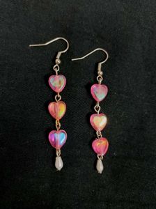 Trendy Handmade Triple Heart Earrings with Drop