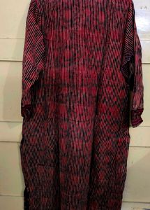 Elegant Plus Size Printed Kurta With Embroidery