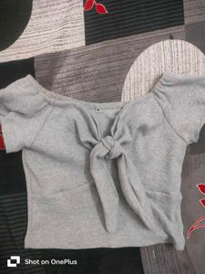 Grey Crop Top For Women