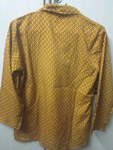 Patterned Tie Neck Blouse