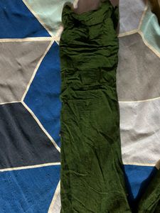 Green Mid Lenght Dress/kurta With Pockets 🌲