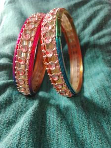 Colorful Rhinestone Bangles (Set of 2)