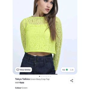 Green round neck full sleeve top 💚