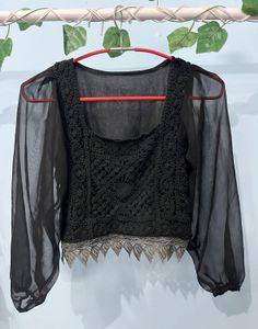 Sheer Sleeve Crochet Top