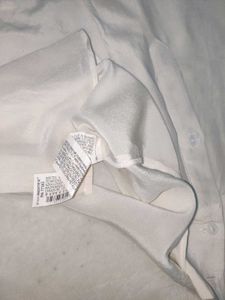 ZARA White Long Sleeve Silk Shirt