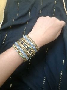 Metallic Beaded & Stacked Bracelet
