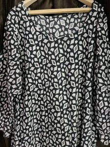 Black &amp; White Print Dress