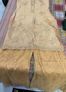 Elegant Gold Salwar Kameez Suit