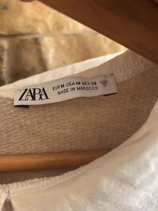 ZARA  Textured Top with Statement Collar