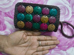 Brown Two Zipped Pouch (Handmade)