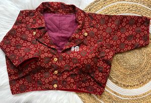 *Ajrakh collar Blouses**Pure vegetable dye fabri