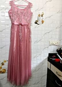 Gown Peach Colour Bride Dress FreeUp
