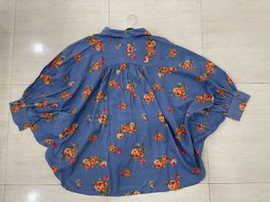 🦋 Statement Sleeves!Oversized Floral Batwing Top