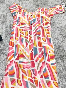 Colorful Abstract Print Dress